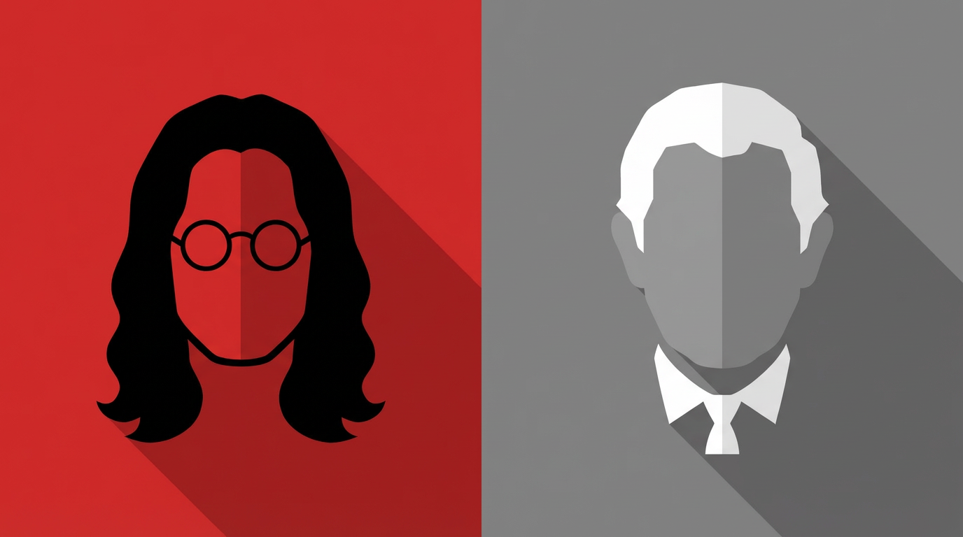 Illustration comparant deux profils opposés pour expliquer les erreurs fréquentes dans la création d’un persona marketing